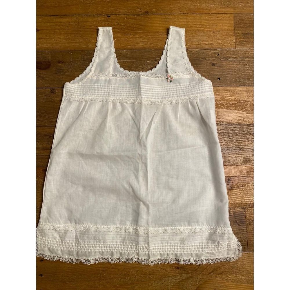 Miss B size 5 toddler girl tank top light lace floral white vintage